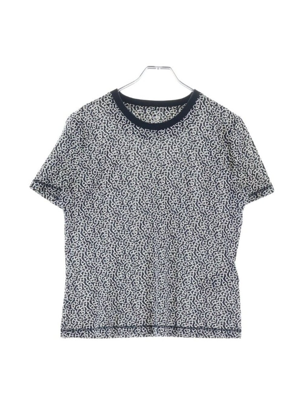 Hermes T-Shirt Black White Chaine D'ancre Cotton